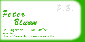 peter blumm business card